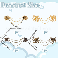4Pcs 4 Styles Octopus & Bees Alloy Hanging Chain Brooch&nbsp;HJEW-DR00069