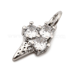 Brass Micro Pave Cubic Zirconia Charms&nbsp;KK-C134-29P