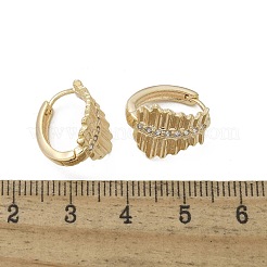 Brass Clear Cubic Zirconia Hoop Earrings&nbsp;EJEW-Q014-17G