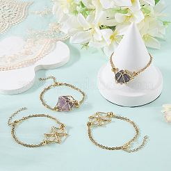 6Pcs Brass Braided Macrame Pouch Empty Stone Holder Bracelet Making&nbsp;BJEW-SC0001-73