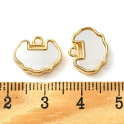 Brass Pave Shell Charms&nbsp;KK-M277-04B-G
