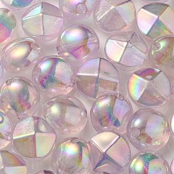 UVメッキ蓄光透明アクリルビーズ  暗闇で光る  ラウンド  ラベンダー  21x21.5x15mm  穴：4mm&nbsp;OACR-P010-05C