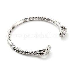 Tarnish Resistant 304 Stainless Steel Snake Open Cuff Bracelet Makings&nbsp;BJEW-B064-03P