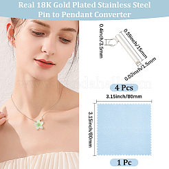 4Pcs 925 Sterling Silver Pin to Pendant Converter&nbsp;STER-BBC0009-84A