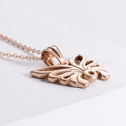Elegant Stainless Steel Hollow Butterfly Pendant Necklaces for Women&nbsp;XQ2500