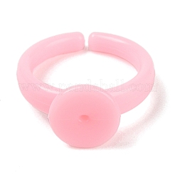 調整可能なカラフルなアクリルリングパーツ  子供用  ピンク  14mm  トレイ：9mm&nbsp;X-SACR-R740