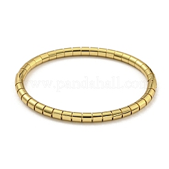 PVD Vacuum Plating 202 Stainless Steel Column Hinged Bangles for Women Men&nbsp;BJEW-M317-06D-G