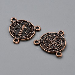 Tibetan Style Alloy Saint Benedict Medal Chandelier Component Links&nbsp;FIND-WH20027-40