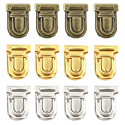 鉄製財布プッシュロックセット10セット  ゴールドカラー  35x25x11mm  4個/セット&nbsp;IFIN-YW0003-86G