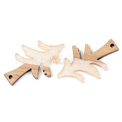 Transparent Resin & Walnut Wood Pendants&nbsp;RESI-S389-008A-B05