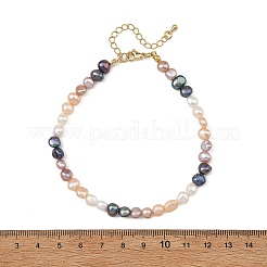 Natural Cultured Freshwater Pearl Beaded Anklets for Women&nbsp;AJEW-AN00876
