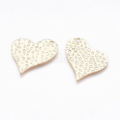 ハンマーブラスペンダント  ニッケルフリー  18KGP本金メッキ  ハート  27x30x1mm  穴：2.5mm&nbsp;X-KK-Q735-351G