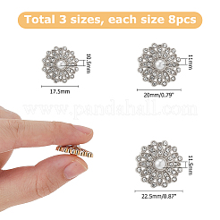 24Pcs 3 Styles Alloy Rhinestone Shank Buttons&nbsp;BUTT-HS0001-05P