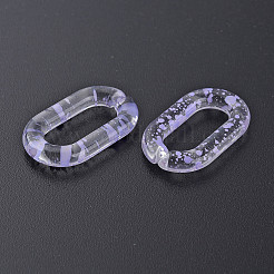 透明なアクリルコネクターリング  クイックリンクコネクター  アズキチェーン製造用  オーバル  ライラック  27x16.5x4mm  内径：7.5x18mm&nbsp;OACR-N009-013B-18