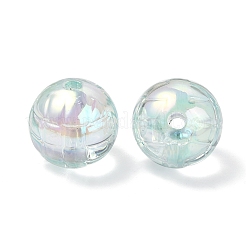 テクスチャード UV メッキ レインボー虹色透明アクリル ビーズ  ラウンド  アクアマリン  15.5mm  穴：2.6mm&nbsp;OACR-C007-09C