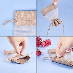綿パッキングパウチ  巾着袋  淡い茶色  14~15x10~11cm  20個/セット&nbsp;OP-PH0001-05B