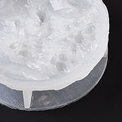 3dスカルディスプレイデコレーションシリコンモールド  レジン型  UVレジン用  エポキシ樹脂工芸品作り  ホワイト  130x37mm&nbsp;DIY-I111-03