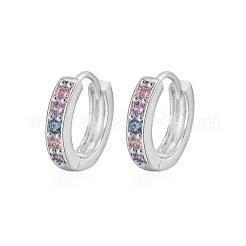 Brass & Colorful Cubic Zirconia Hoop Earrings&nbsp;FS-WG9F9D8-03