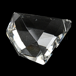 クリアガラスペンダント  多面カット  三角形のチャーム  透明  43x47x18mm  穴：1.6mm&nbsp;GLAA-G103-02B