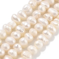 天然養殖淡水パールビーズ連売り  ポテト  パパイヤホイップ  5~5.5mm  穴：0.6mm  約37~38個/連  6.81~7.09インチ（17.3~18cm）&nbsp;PEAR-C003-27