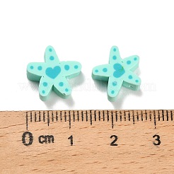 手作り樹脂粘土ビーズ  ヒトデ  グリーン  10.5~12x11.5~14x4~4.5mm  穴：1.6mm&nbsp;CLAY-I013-03