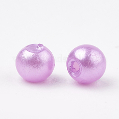 ABSプラスチックビーズ  模造パール  ラウンド  プラム  4x3.5mm  穴：1.5mm  約15000個/500g&nbsp;OACR-Q004-4mm-04