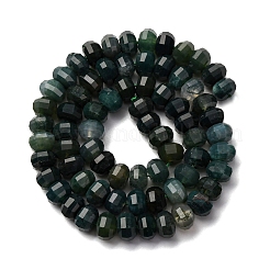 天然石モスアゲートビーズ連売り  多面カット  カボチャ  8x5mm  穴：1mm  約70~72個/連  14.17''~15.16''（36~38.5センチメートル）&nbsp;G-P587-D09-02