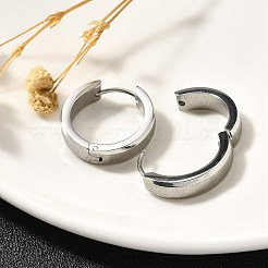 女性用304ステンレスフープピアス  316サージカルステンレススチール製耳ピン付き  リング  ステンレス鋼色  20x5mm&nbsp;EJEW-C096-44P