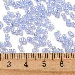セイロンガラスシードビーズ  ピーナッツ  コーンフラワーブルー  4~4.5x2~2.5x2~2.5mm  穴：0.8~0.9mm  約10000個/ポンド&nbsp;SEED-K009-02B-31