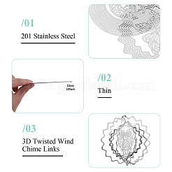 8Pcs 8 Styles 201 Stainless Steel Connector Charms/Links&nbsp;STAS-TA0006-25
