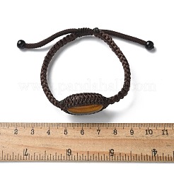 Adjustable Oval Natural Tiger Eye Braided Bead Bracelets&nbsp;BJEW-H626-02-10
