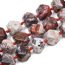 天然メキシコ瑪瑙/クレイジーレース瑪瑙ビーズ連売り  多面カット  菱形  14~14.5x13.5~14x13.5~14mm  穴：1.2mm  約21~22個/連  16.14~17.13''（41~43.5センチメートル）&nbsp;G-B187-A01-01