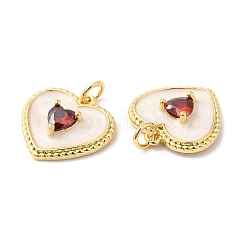 Brass Micro Pave Red Cubic Zirconia Pendants&nbsp;ZIRC-L103-052G