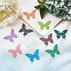 20Pcs 10 Colors Spray Painted 430 Stainless Steel Filigree Joiners Links&nbsp;STAS-UN0030-96