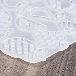 DIYペンダントシリコンモールド  レジン型  フルーツ  ホワイト  110x120x4mm  穴：1.5mm  内径：29~48x18~31mm&nbsp;X-SIMO-P009-D01