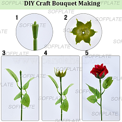 40Pcs 2 Styles Plastic Artificial Flower Bracket Base & Branch for DIY Craft Flower Arrangement Supplies&nbsp;AJEW-SP0003-85