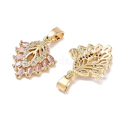 Brass Micro Pave Cubic Zirconia Pendants&nbsp;CU-CBA3371-06G-C