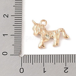 合金エナメルチャーム  ライトゴールド  ユニコーンチャーム  プラム  14x17x2.5mm  穴：1.5mm&nbsp;ENAM-Z010-07B-KCG