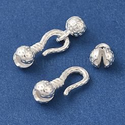 真鍮製S字クラスプ  カドミウムフリー＆鉛フリー  925銀メッキ  S字フック：16x7x6mm  ペンダント：9x5x6mm&nbsp;KK-H502-07S