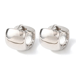 真鍮製フープピアス  ラックめっき  長持ちメッキ  鉛フリー＆カドミウムフリー  プラチナ  9x8mm&nbsp;EJEW-Q015-21B-P