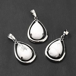 Natural Howlite Pendants&nbsp;G-B033-04P-15