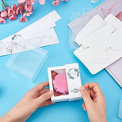 紙石鹸の包装箱と diy の長方形の pvc  テープを含む  手作り石鹸作りラップ用  ホワイト  85x75x30mm&nbsp;AJEW-WH0240-29