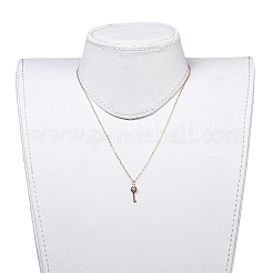 Brass Micro Pave Cubic Zirconia Pendant Necklace&nbsp;NJEW-JN02672-02