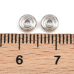 真鍮ビーズ  ロンデル  ラックめっき  長持ちメッキ  鉛フリー＆カドミウムフリー  プラチナ  5x1.5mm  穴：1.3mm&nbsp;KK-CBA78C7-38A-P
