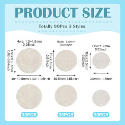 90Pcs 3 Styles Natural Capiz Shell Disc Connector Charms&nbsp;BSHE-MB0001-01
