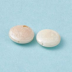天然な培養された淡水パールビーズ  フラットラウンド  貝殻色  11.5~12x3.5~4.5mm  穴：0.8mm&nbsp;PEAR-N020-L21