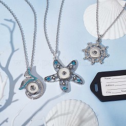 DIY Ocean Theme Snap Necklace Making Kit&nbsp;DIY-SC0021-48