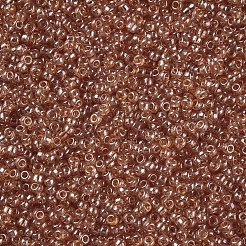 12/0 FGBグレードAラウンドガラスシードビーズ  透明色は光沢の  ゴールデンロッド  2x1.5mm  穴：0.3mm  4800個/ 50g&nbsp;X-SEED-Q011-F501