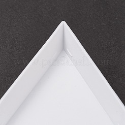 ポリプロピレン (pp) 三角形ネイルアートラインストーン仕分けトレイ diy デカール  3DマニキュアUVジェルポリッシュDIYアクセサリー  ローズ  ホワイト  7.05x6.05x1.1cm&nbsp;X-MRMJ-G003-02