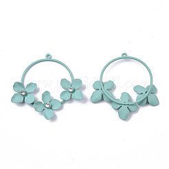 Spray Painted Eco-Friendly Iron Pendants&nbsp;IFIN-R242-01B-NR